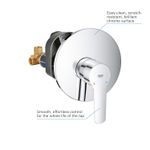 Casa si Gradina - Sanitare - Lavoar baie si accesorii - Baterii sanitare - Unitate comanda Grohe 32590002, 1 bar, 163 mm, 11 mm, 1 iesiri, 1 functii palarie dus, 1/2 dimensiune racord, Crom - Infinity.ro
