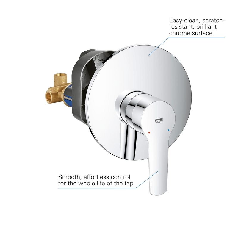 Casa si Gradina - Sanitare - Lavoar baie si accesorii - Baterii sanitare - Unitate comanda Grohe 32590002, 1 bar, 163 mm, 11 mm, 1 iesiri, 1 functii palarie dus, 1/2 dimensiune racord, Crom - Infinity.ro