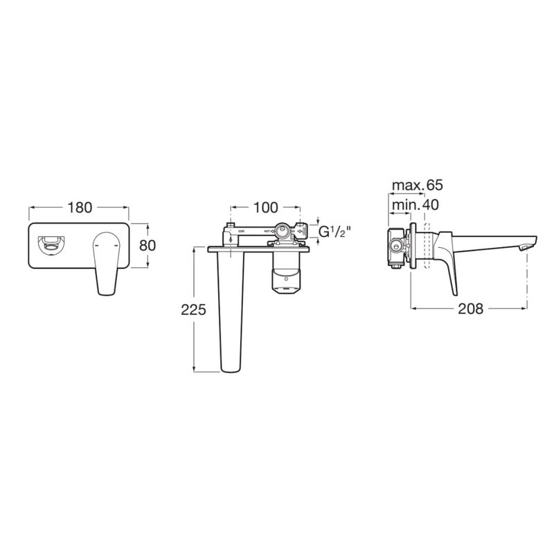 Casa si Gradina - Sanitare - Lavoar baie si accesorii - Baterii sanitare - Baterie lavoar Roca A5A3590C00, 5 l/min, 0.5 bar, 35 mm, 80 mm, 225 mm, 2 orificii instalare, monocomanda, Crom - Infinity.ro