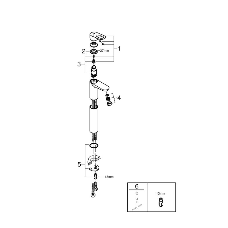 Casa si Gradina - Sanitare - Lavoar baie si accesorii - Baterii sanitare - Baterie lavoar Grohe 23764000, 28 mm, 5.7 l/min, 1 bar, 35 mm, 310 mm, 107 mm, 390 mm, 1 orificii instalare, Crom - Infinity.ro