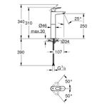 Casa si Gradina - Sanitare - Lavoar baie si accesorii - Baterii sanitare - Baterie lavoar Grohe 23764000, 28 mm, 5.7 l/min, 1 bar, 35 mm, 310 mm, 107 mm, 390 mm, 1 orificii instalare, Crom - Infinity.ro