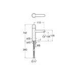 Casa si Gradina - Sanitare - Lavoar baie si accesorii - Baterii sanitare - Baterie lavoar Roca A5A3Y3FP10, 28 mm, 5 l/min, 0.5 bar, 35 mm, 192 mm, 115 mm, 380 mm, 1 orificii instalare, Galben - Infinity.ro