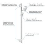 Casa si Gradina - Sanitare - Cazi si cabine de dus - Coloane si seturi de dus - Coloana dus Grohe 26587000, 1.75 m, 130 mm, 900 mm, 3 functii para dus, 1/2 conexiune furtun, conexiune universala, Crom - Infinity.ro