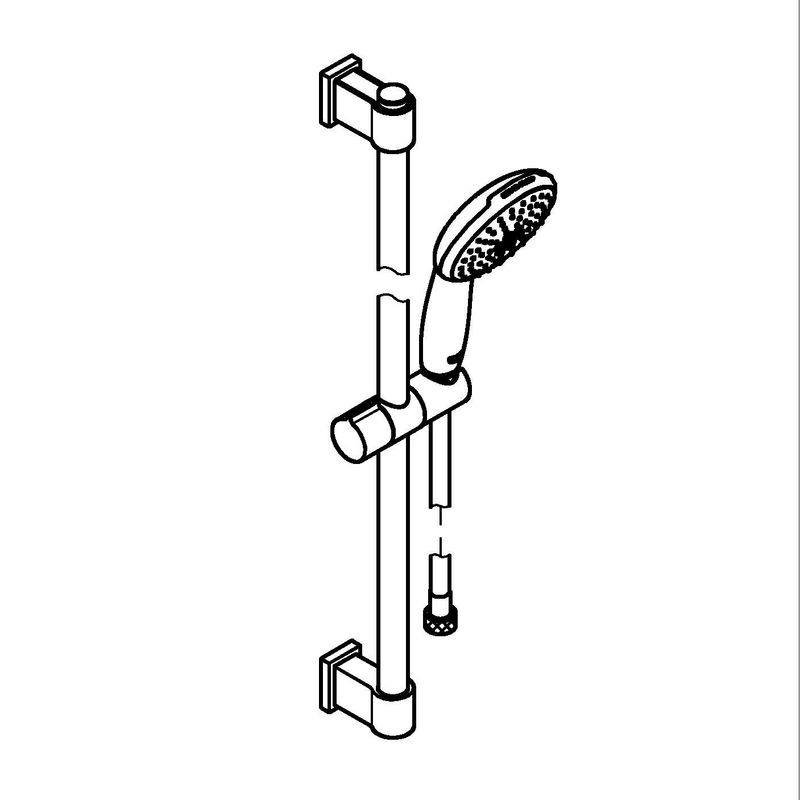 Casa si Gradina - Sanitare - Cazi si cabine de dus - Coloane si seturi de dus - Coloana dus Grohe 1062052431, 1.75 m, 110 mm, 7.4 l/min, 600 mm, 2 functii para dus, 1/2 conexiune furtun, Negru - Infinity.ro