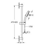 Casa si Gradina - Sanitare - Cazi si cabine de dus - Coloane si seturi de dus - Coloana dus Grohe 26904003, 1.75 m, 110 mm, 600 mm, 2 functii para dus, 1/2 conexiune furtun, conexiune universala, Crom - Infinity.ro