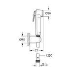 Casa si Gradina - Sanitare - Cazi si cabine de dus - Coloane si seturi de dus - Set dus igienic Grohe 26175001, 1 bar, 36 mm, 1.25 m, 1 functii para dus, 1 orificii instalare, Crom - Infinity.ro