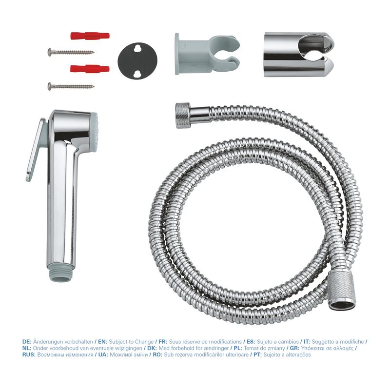 Casa si Gradina - Sanitare - Cazi si cabine de dus - Coloane si seturi de dus - Set dus igienic Grohe 26354000, 1 bar, 36 mm, 1.25 m, 1 functii para dus, 1 orificii instalare, Crom - Infinity.ro