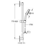 Casa si Gradina - Sanitare - Cazi si cabine de dus - Coloane si seturi de dus - Coloana dus Grohe 26908003, 1.75 m, 110 mm, 900 mm, 2 functii para dus, 1/2 conexiune furtun, conexiune universala, Crom - Infinity.ro