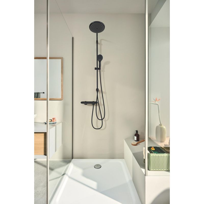 Casa si Gradina - Sanitare - Cazi si cabine de dus - Coloane si seturi de dus - Coloana dus Grohe 269792431, 1.5 m, 110 mm, 1136 mm, 250 mm, 3 functii para dus, 1/2 conexiune furtun, Negru - Infinity.ro
