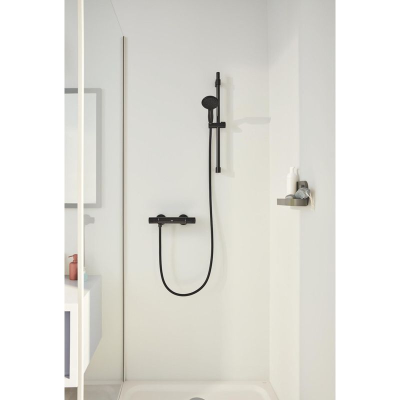 Casa si Gradina - Sanitare - Cazi si cabine de dus - Coloane si seturi de dus - Coloana dus Grohe 269542431, 1.75 m, 110 mm, 900 mm, 2 functii para dus, 1/2 conexiune furtun, Negru - Infinity.ro
