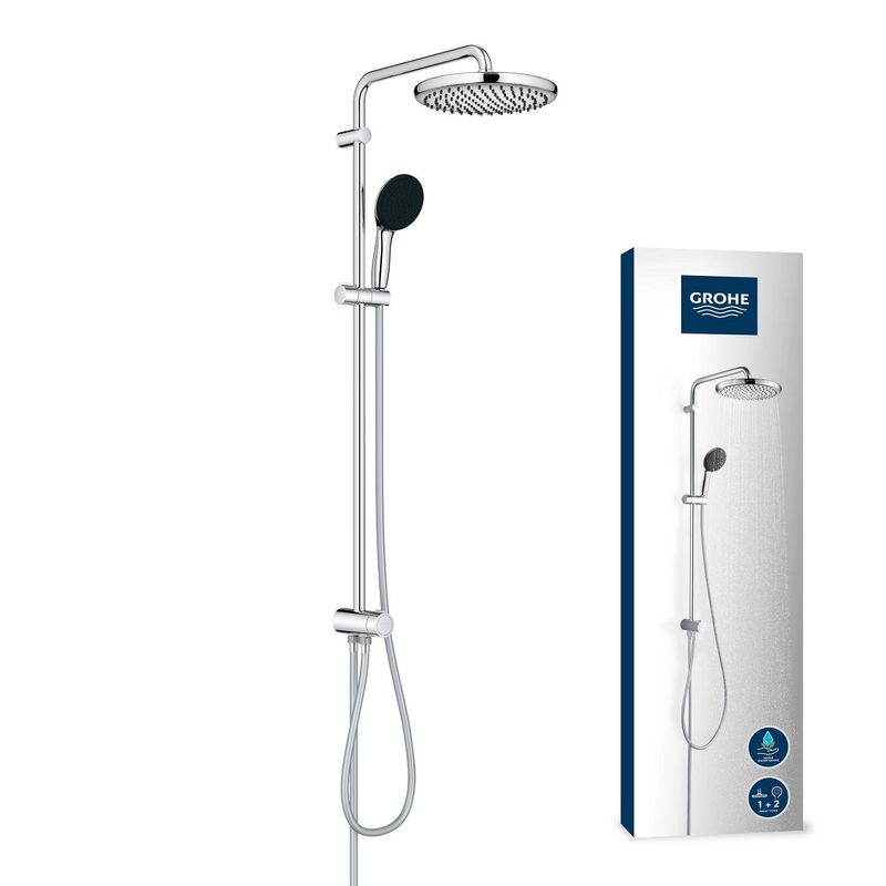 Casa si Gradina - Sanitare - Cazi si cabine de dus - Coloane si seturi de dus - Coloana dus Grohe 26989001, 1.5 m, 110 mm, 1136 mm, 250 mm, 2 functii para dus, 1/2 conexiune furtun, Crom - Infinity.ro