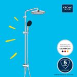 Casa si Gradina - Sanitare - Cazi si cabine de dus - Coloane si seturi de dus - Coloana dus Grohe 26989001, 1.5 m, 110 mm, 1136 mm, 250 mm, 2 functii para dus, 1/2 conexiune furtun, Crom - Infinity.ro