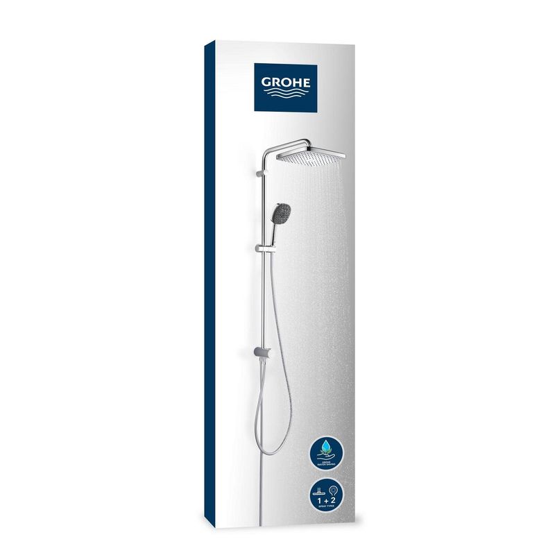 Casa si Gradina - Sanitare - Cazi si cabine de dus - Coloane si seturi de dus - Coloana dus Grohe 26986001, 1.5 m, 110 mm, 1136 mm, 250 mm, 2 functii para dus, 1/2 conexiune furtun, Crom - Infinity.ro