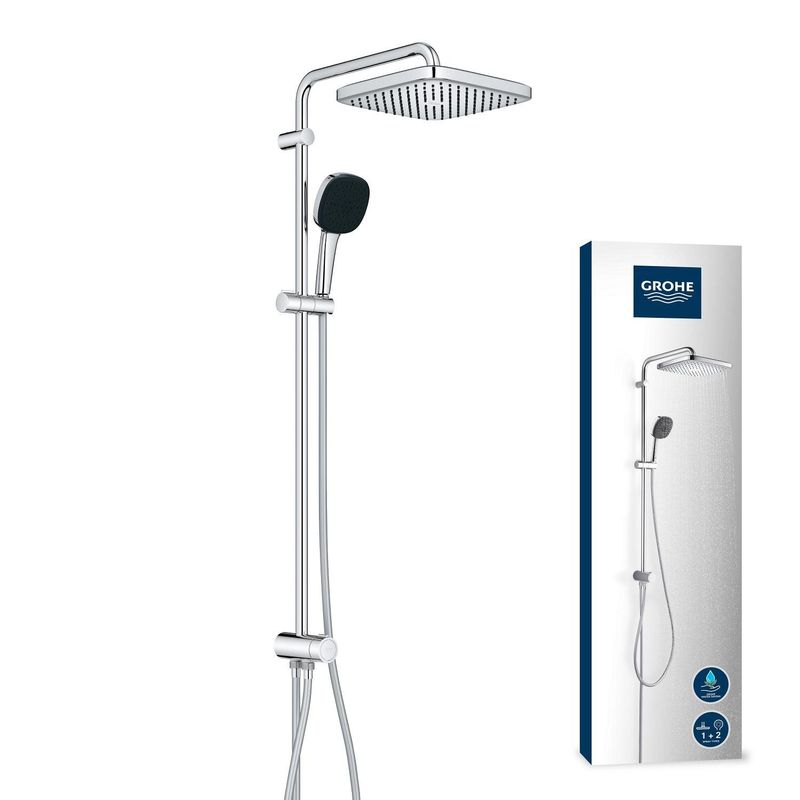 Casa si Gradina - Sanitare - Cazi si cabine de dus - Coloane si seturi de dus - Coloana dus Grohe 26986001, 1.5 m, 110 mm, 1136 mm, 250 mm, 2 functii para dus, 1/2 conexiune furtun, Crom - Infinity.ro
