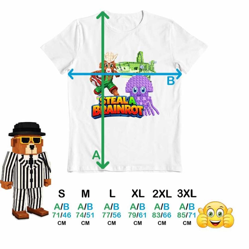 Fashion, accesorii si bijuterii - Barbati - Imbracaminte - Tricouri si bluze barbati - Tricou Barbati Steal a Brainrot Graipuss Roblox Meme, alb, marime S - Infinity.ro