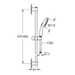 Casa si Gradina - Sanitare - Cazi si cabine de dus - Coloane si seturi de dus - Coloana dus Grohe 27644003, 1.75 m, 110 mm, 600 mm, 3 functii para dus, 1/2 conexiune furtun, conexiune universala, Crom - Infinity.ro