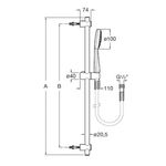 Casa si Gradina - Sanitare - Cazi si cabine de dus - Coloane si seturi de dus - Coloana dus Roca A5B9D03C00, 1.7 m, 100 mm, 700 mm, 1 functii para dus, 1/2 conexiune furtun, conexiune universala, Crom - Infinity.ro