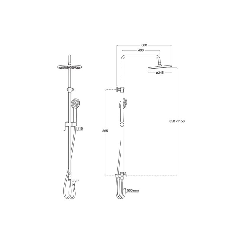 Casa si Gradina - Sanitare - Cazi si cabine de dus - Coloane si seturi de dus - Coloana dus Roca A5B9M61C00, 1.7 m, 80 mm, 1250 mm, 245 mm, 1 functii para dus, 1/2 conexiune furtun, Crom - Infinity.ro