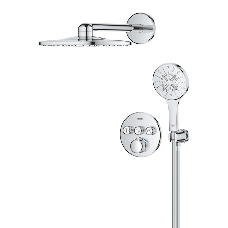 Casa si Gradina - Sanitare - Cazi si cabine de dus - Coloane si seturi de dus - Sistem de dus Grohe 34863000, 322 mm, 1 bar, 130 mm, 1.5 m, 135 mm, 430 mm, 3 functii palarie dus, Crom - Infinity.ro