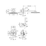 Casa si Gradina - Sanitare - Cazi si cabine de dus - Coloane si seturi de dus - Sistem de dus Grohe 34712000, 310 mm, 1 bar, 66 mm, 1.5 m, 430 mm, 2 functii palarie dus, 1 functii para dus, Crom - Infinity.ro