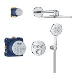 Casa si Gradina - Sanitare - Cazi si cabine de dus - Coloane si seturi de dus - Sistem de dus Grohe 34863000, 322 mm, 1 bar, 130 mm, 1.5 m, 135 mm, 430 mm, 3 functii palarie dus, Crom - Infinity.ro