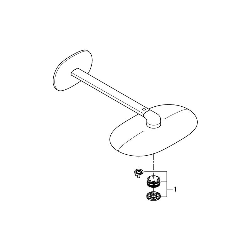 Casa si Gradina - Sanitare - Cazi si cabine de dus - Coloane si seturi de dus - Dus fix Grohe 26254000, 360 mm, 1 bar, 220 mm, 361 mm, 447 mm, 2 pulverizari, 26264001 cod valva incastrata, Crom - Infinity.ro