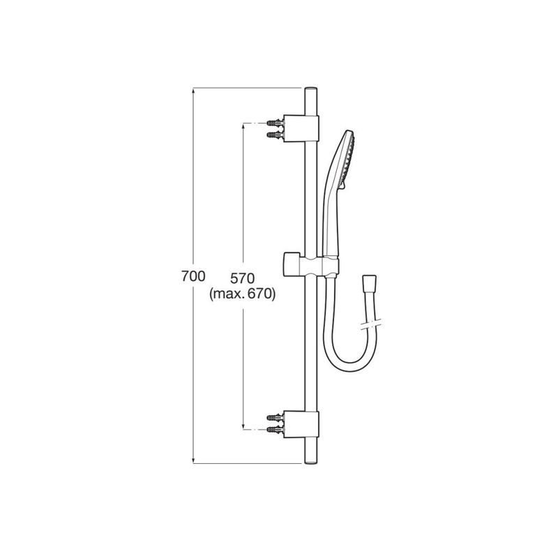 Casa si Gradina - Sanitare - Cazi si cabine de dus - Coloane si seturi de dus - Coloana dus Roca A5BG409C00, 1.7 m, 130 mm, 700 mm, 3 functii para dus, 1/2 conexiune furtun, conexiune universala, Crom - Infinity.ro