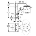 Casa si Gradina - Sanitare - Cazi si cabine de dus - Coloane si seturi de dus - Sistem de dus Grohe 26672001, 250 mm, 1 bar, 110 mm, 1.75 m, 1588 mm, 412 mm, 1 functii palarie dus, Crom - Infinity.ro