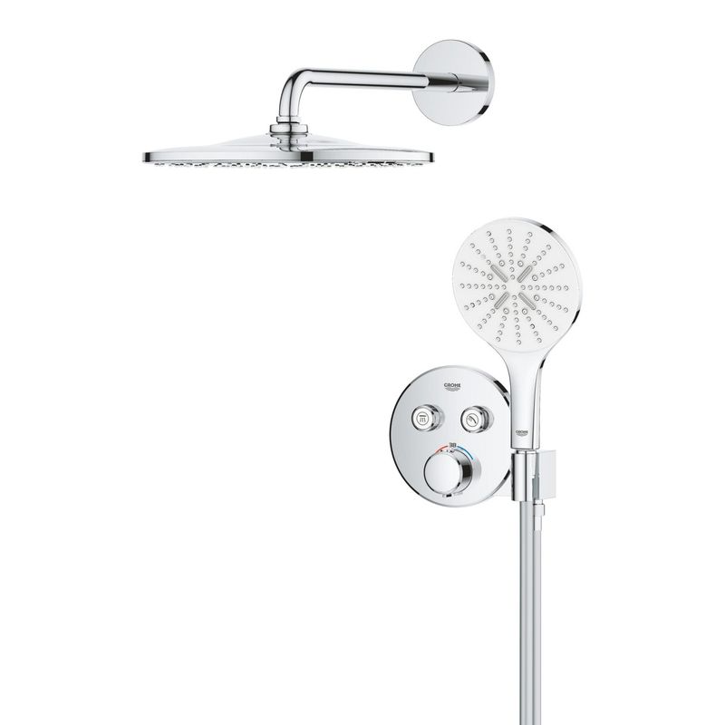 Casa si Gradina - Sanitare - Cazi si cabine de dus - Coloane si seturi de dus - Sistem de dus Grohe 34877000, 310 mm, 1 bar, 130 mm, 1.5 m, 135 mm, 422 mm, 1 functii palarie dus, Crom - Infinity.ro