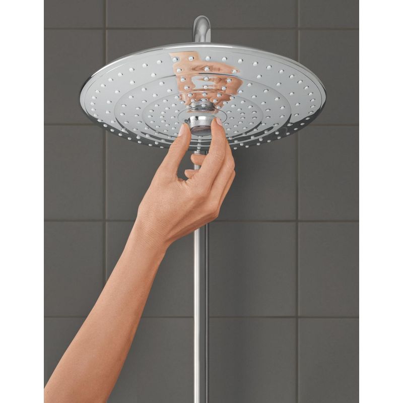 Casa si Gradina - Sanitare - Cazi si cabine de dus - Coloane si seturi de dus - Dus fix Grohe 26458000, 260 mm, 1 bar, 380 mm, 3 pulverizari, 1/2 conexiune instalare, pivotant, Crom - Infinity.ro
