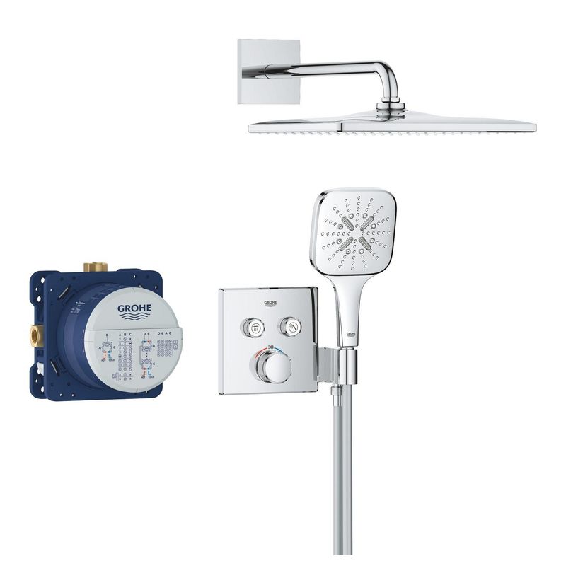Casa si Gradina - Sanitare - Cazi si cabine de dus - Coloane si seturi de dus - Sistem de dus Grohe 34865000, 310 mm, 1 bar, 130 mm, 1.5 m, 135 mm, 422 mm, 1 functii palarie dus, Crom - Infinity.ro