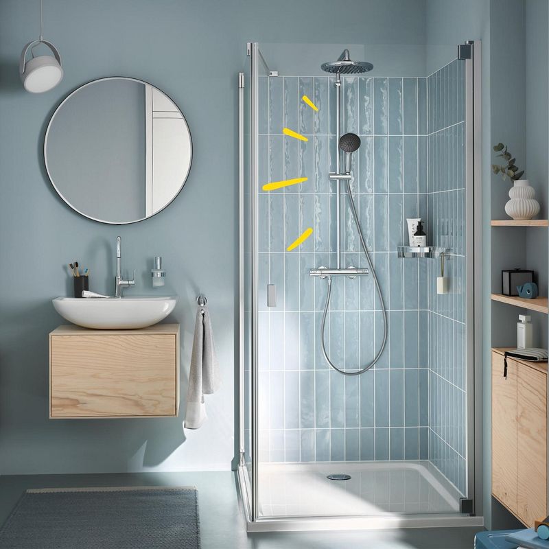Casa si Gradina - Sanitare - Cazi si cabine de dus - Coloane si seturi de dus - Sistem de dus Grohe 26677001, 250 mm, 1 bar, 110 mm, 1.75 m, 1132 mm, 412 mm, 1 functii palarie dus, Crom - Infinity.ro
