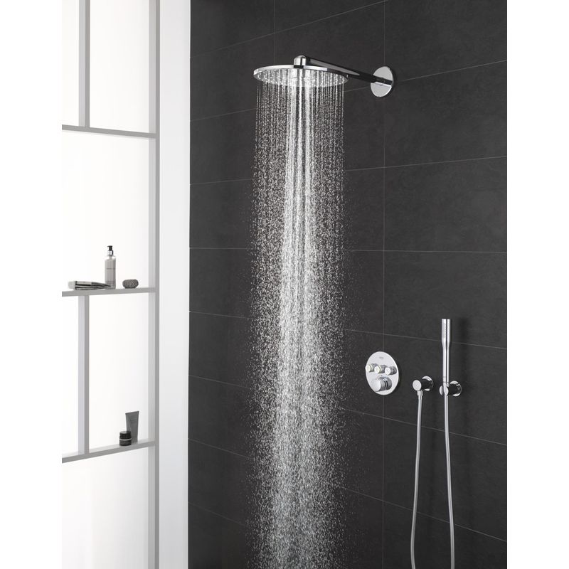 Casa si Gradina - Sanitare - Cazi si cabine de dus - Coloane si seturi de dus - Dus fix Grohe 26475000, 310 mm, 1 bar, 430 mm, 2 pulverizari, 26483000, 26484000 cod valva incastrata, Crom - Infinity.ro