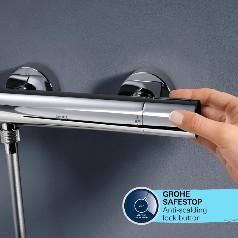 Casa si Gradina - Sanitare - Cazi si cabine de dus - Coloane si seturi de dus - Sistem de dus Grohe 26984001, 250 mm, 1 bar, 110 mm, 1.75 m, 1588 mm, 412 mm, 1 functii palarie dus, Crom - Infinity.ro
