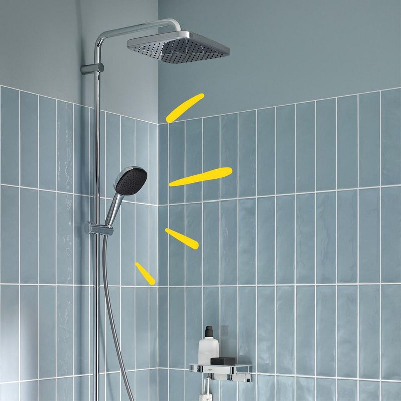 Casa si Gradina - Sanitare - Cazi si cabine de dus - Coloane si seturi de dus - Sistem de dus Grohe 26984001, 250 mm, 1 bar, 110 mm, 1.75 m, 1588 mm, 412 mm, 1 functii palarie dus, Crom - Infinity.ro