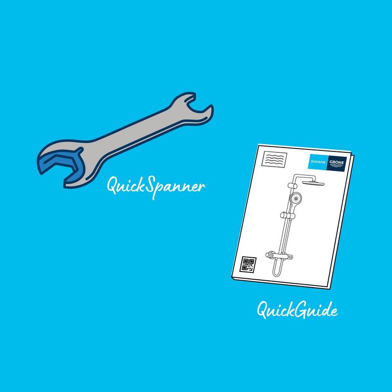 Casa si Gradina - Sanitare - Cazi si cabine de dus - Coloane si seturi de dus - Sistem de dus Grohe 26984001, 250 mm, 1 bar, 110 mm, 1.75 m, 1588 mm, 412 mm, 1 functii palarie dus, Crom - Infinity.ro