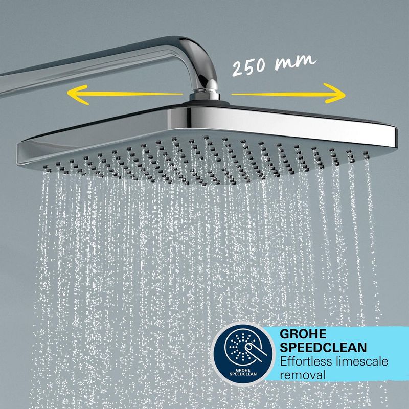 Casa si Gradina - Sanitare - Cazi si cabine de dus - Coloane si seturi de dus - Sistem de dus Grohe 26984001, 250 mm, 1 bar, 110 mm, 1.75 m, 1588 mm, 412 mm, 1 functii palarie dus, Crom - Infinity.ro