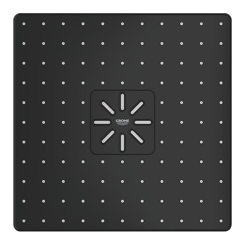 Casa si Gradina - Sanitare - Cazi si cabine de dus - Coloane si seturi de dus - Dus fix Grohe 264792430, 310 mm, 1 bar, 430 mm, 2 pulverizari, 1/2 conexiune instalare, pivotant, Negru - Infinity.ro