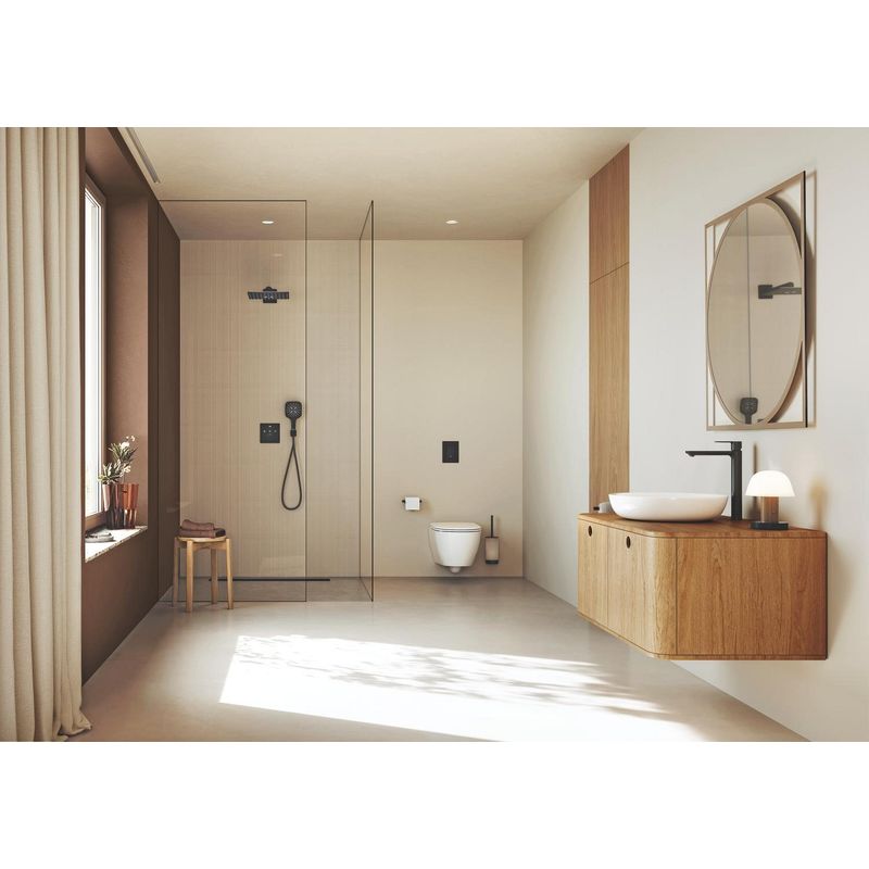 Casa si Gradina - Sanitare - Cazi si cabine de dus - Coloane si seturi de dus - Dus fix Grohe 264792430, 310 mm, 1 bar, 430 mm, 2 pulverizari, 1/2 conexiune instalare, pivotant, Negru - Infinity.ro