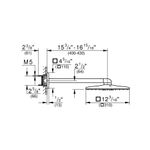 Casa si Gradina - Sanitare - Cazi si cabine de dus - Coloane si seturi de dus - Dus fix Grohe 264792430, 310 mm, 1 bar, 430 mm, 2 pulverizari, 1/2 conexiune instalare, pivotant, Negru - Infinity.ro