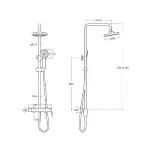 Casa si Gradina - Sanitare - Cazi si cabine de dus - Coloane si seturi de dus - Sistem de dus Roca A5A976ENB0, 200 mm, 1 bar, 100 mm, 1.75 m, 1120 mm, 344 mm, 1 functii palarie dus, Negru - Infinity.ro