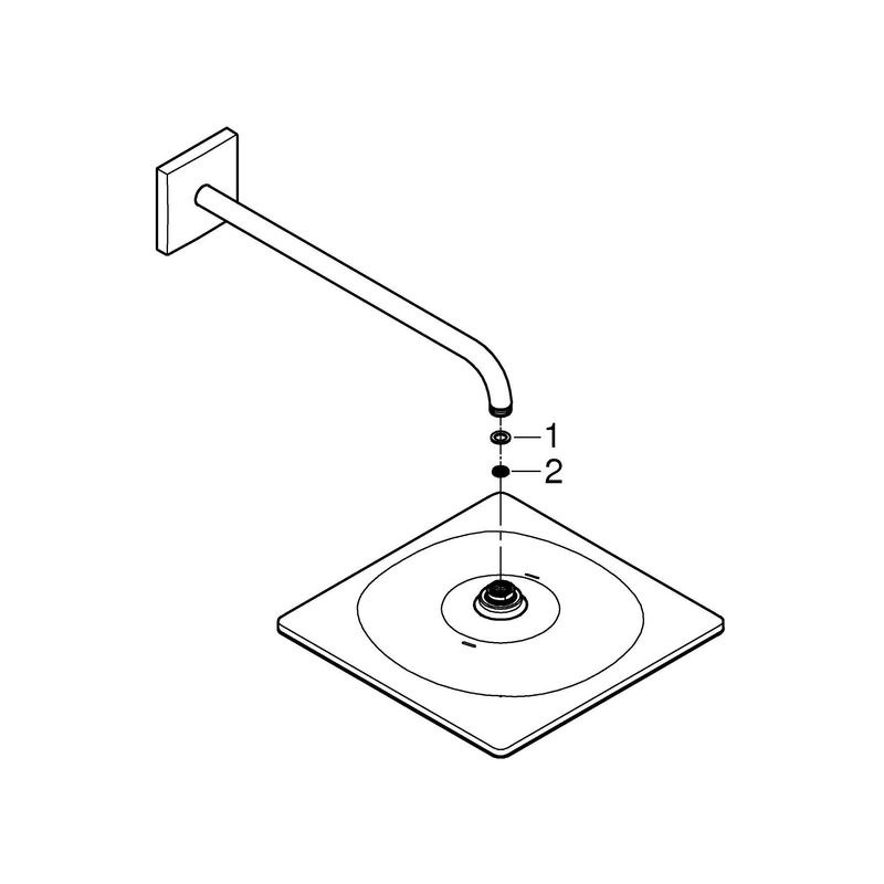 Casa si Gradina - Sanitare - Cazi si cabine de dus - Coloane si seturi de dus - Dus fix Grohe 26563000, 310 mm, 1 bar, 422 mm, 1 pulverizari, 1/2 conexiune instalare, pivotant, Crom - Infinity.ro