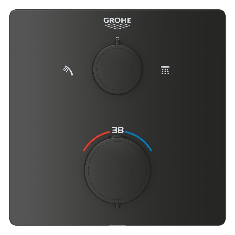Casa si Gradina - Sanitare - Cazi si cabine de dus - Coloane si seturi de dus - Sistem dus Grohe 348812430, 310 mm, 1.2 bar, 30 mm, 1.5 m, 422 mm, 1 functii palarie dus, 1 functii para dus, Negru - Infinity.ro