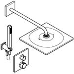 Casa si Gradina - Sanitare - Cazi si cabine de dus - Coloane si seturi de dus - Sistem dus Grohe 348812430, 310 mm, 1.2 bar, 30 mm, 1.5 m, 422 mm, 1 functii palarie dus, 1 functii para dus, Negru - Infinity.ro