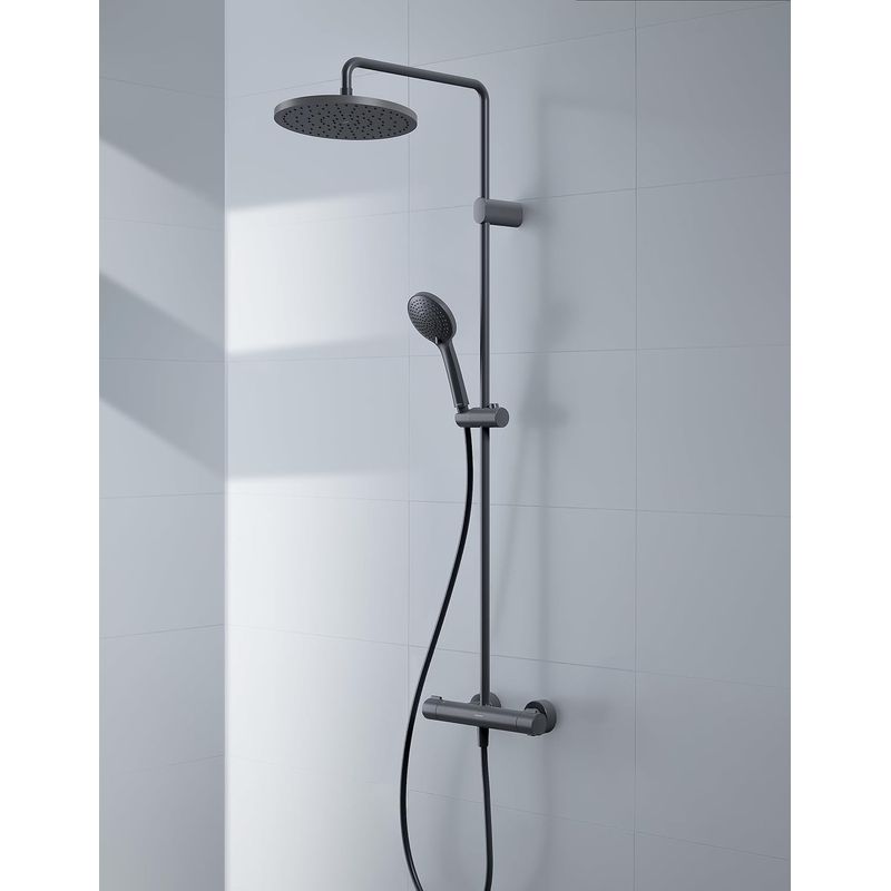 Casa si Gradina - Sanitare - Cazi si cabine de dus - Coloane si seturi de dus - Sistem dus Duravit TH4282008046, 250 mm, 1 bar, 100 mm, 1.6 m, 1125 mm, 354 mm, 1 functii palarie dus, Negru - Infinity.ro
