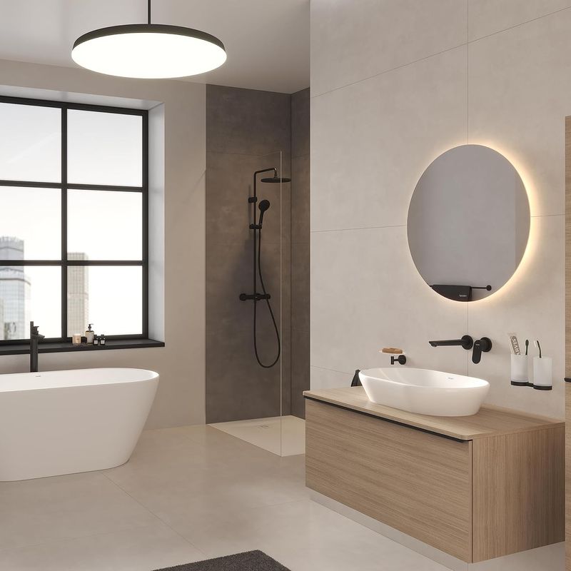 Casa si Gradina - Sanitare - Cazi si cabine de dus - Coloane si seturi de dus - Sistem dus Duravit TH4282008046, 250 mm, 1 bar, 100 mm, 1.6 m, 1125 mm, 354 mm, 1 functii palarie dus, Negru - Infinity.ro