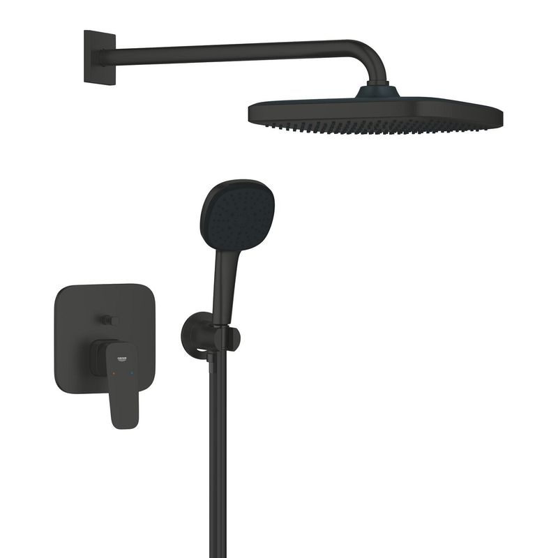 Casa si Gradina - Sanitare - Cazi si cabine de dus - Coloane si seturi de dus - Sistem dus Grohe 1053362430, 250 mm, 1 bar, 110 mm, 1.5 m, 380 mm, 1 functii palarie dus, 3 functii para dus, Negru - Infinity.ro