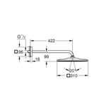 Casa si Gradina - Sanitare - Cazi si cabine de dus - Coloane si seturi de dus - Dus fix Grohe 265642430, 310 mm, 1 bar, 422 mm, 1 pulverizari, 1/2 conexiune instalare, pivotant, Negru - Infinity.ro