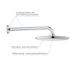 Casa si Gradina - Sanitare - Cazi si cabine de dus - Coloane si seturi de dus - Dus fix Grohe 26663000, 250 mm, 1 bar, 380 mm, 1 pulverizari, 1 functii, 1/2 conexiune instalare, Crom - Infinity.ro