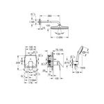 Casa si Gradina - Sanitare - Cazi si cabine de dus - Coloane si seturi de dus - Sistem dus Grohe 1053362430, 250 mm, 1 bar, 110 mm, 1.5 m, 380 mm, 1 functii palarie dus, 3 functii para dus, Negru - Infinity.ro